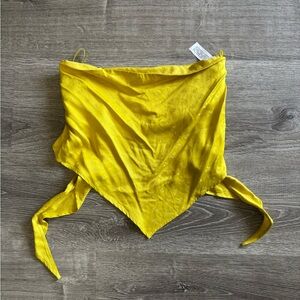 Zara | Yellow Strapless Crop Top Bandana Style